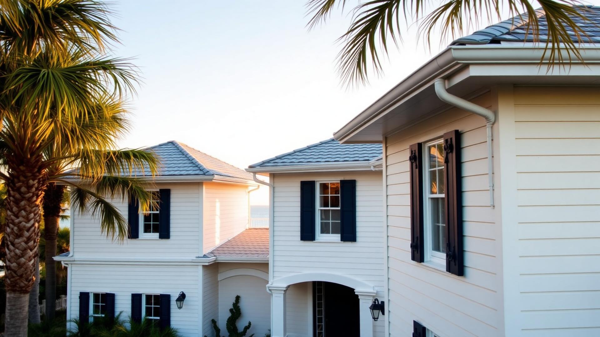 Coastal Ponte Vedra home with seamless gutters